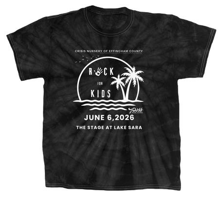 Rock for Kids 2026&nbsp;, a Black Classic Tie Dye Tee