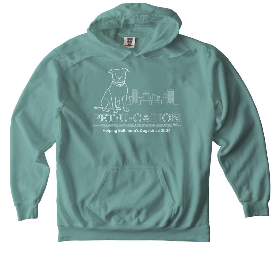 Support PuC, a Seafoam Comfort Colors Pullover Hoodie