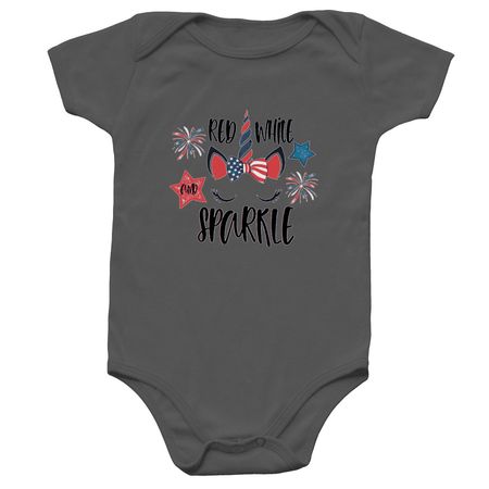 Red white and sparkle, a Charcoal Infant Onesie