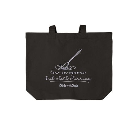 Carry Your Spoons Campaign, a Deep Black Cotton Canvas Tote Bag