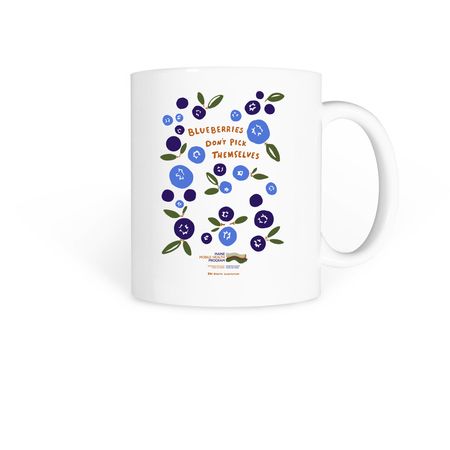 Blueberries, a White Coffee Mug