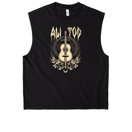 Ali Tod Metal Design, a True Black Heavyweight Garment Dye Muscle Tee