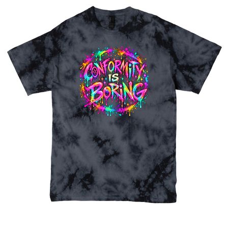Conformity is Boring, a Black Crystal Tie Dye Tee