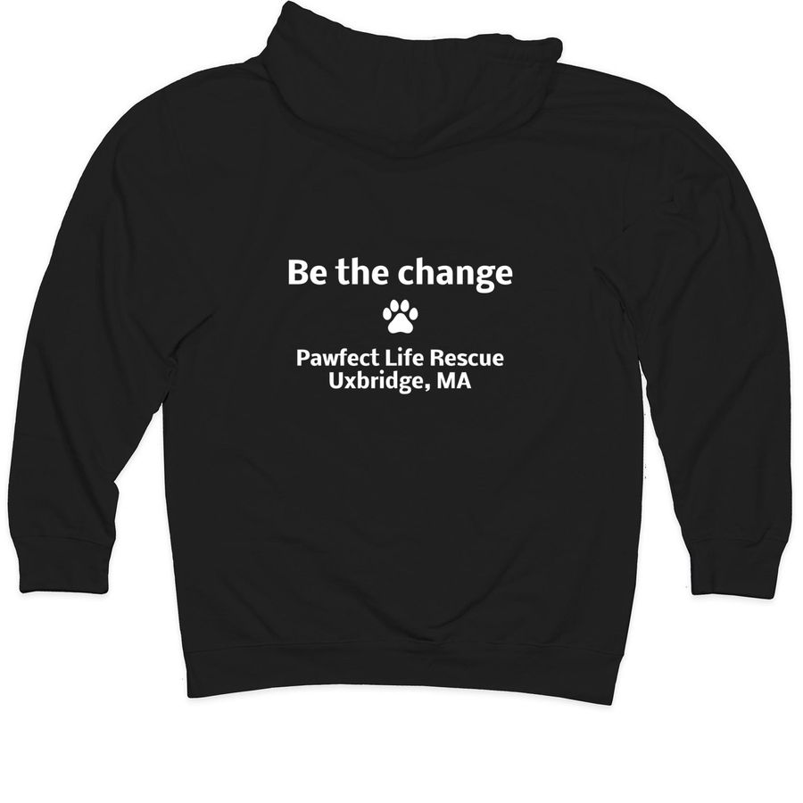 Live, Love Rescue!, a Black Midweight Pullover Hoodie (back-view)