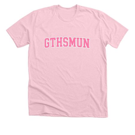 GTHS MUN Pink Design, a Heather Pink Premium Unisex Tee