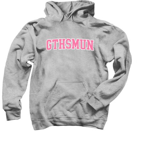 GTHS MUN Pink Design, a Sport Grey Pullover Hoodie