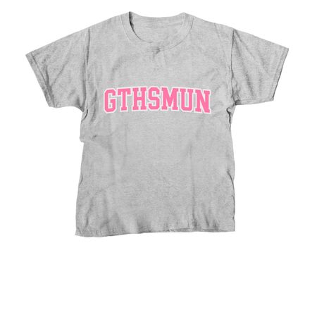 GTHS MUN Pink Design, a Sport Grey Youth Unisex Tee