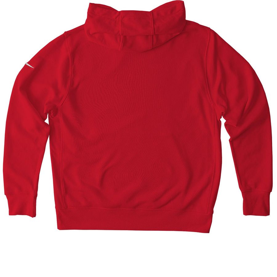 Red Nike Alaska MMIP sweater, a University Red Nike Club Fleece Pullover Hoodie (back-view)