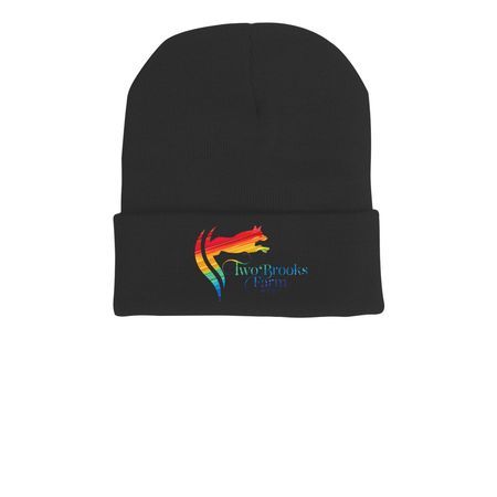 HATS!, a Black Printed Cuffed Beanie