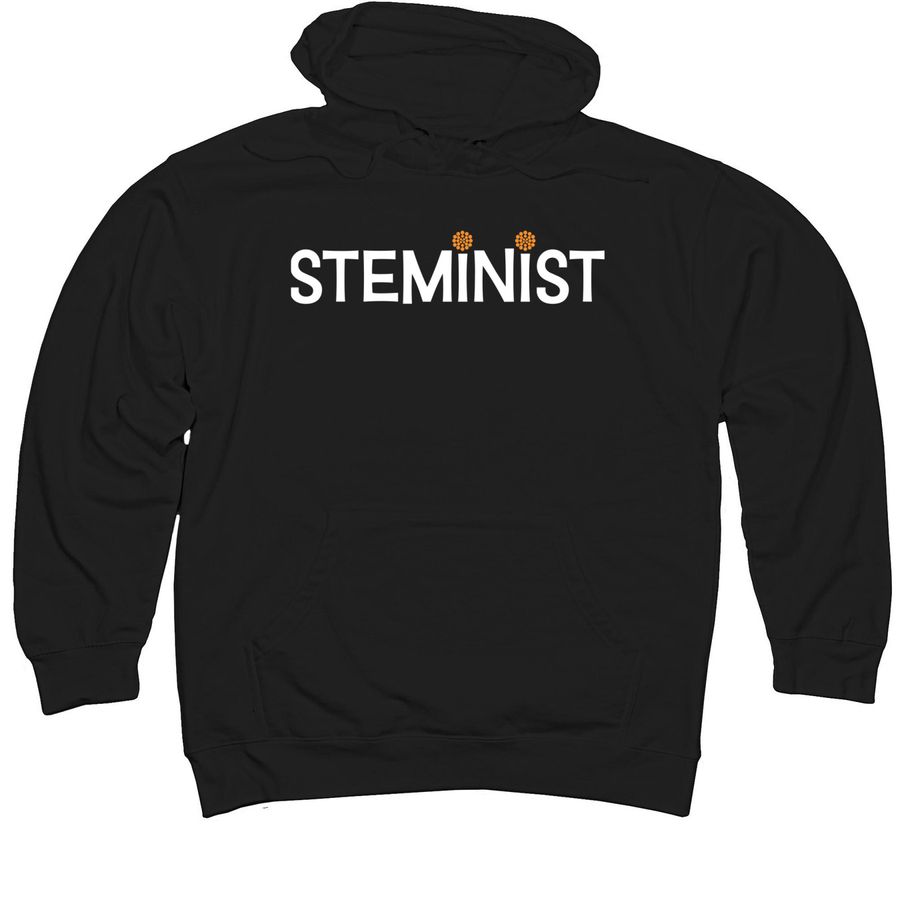 Young Women In Bio Gear, a Black Midweight Pullover Hoodie