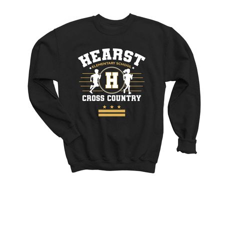 Youth Cross Country Design, a Black Youth Crewneck Sweatshirt