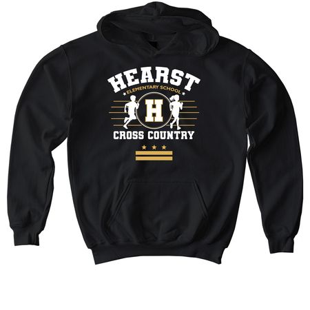 Youth Cross Country Design, a Black Softstyle Youth Pullover Hoodie