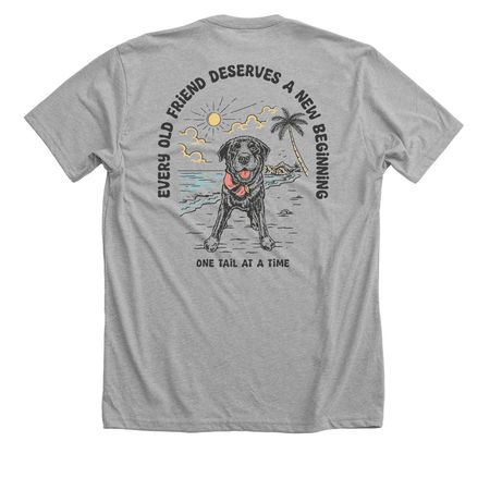 Every Old Friend Deserves A New Beginning, a Athletic Heather Premium Unisex Tee (back-view)