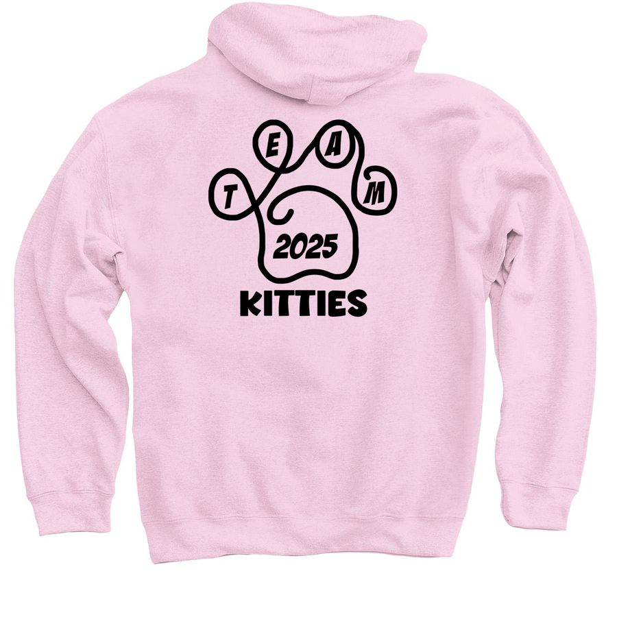 TeamKitties2025, a Light Pink Pullover Hoodie (back-view)