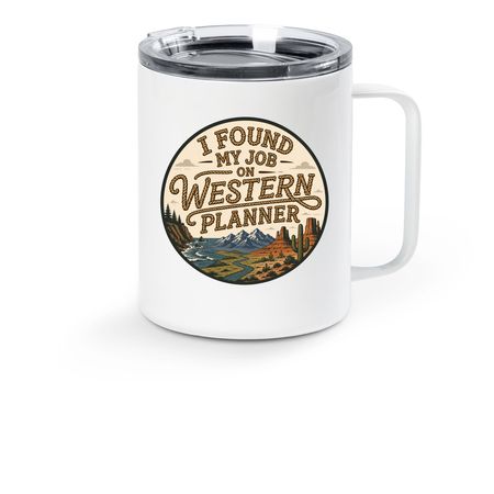 Represent!, a White Stainless Steel Travel Mug