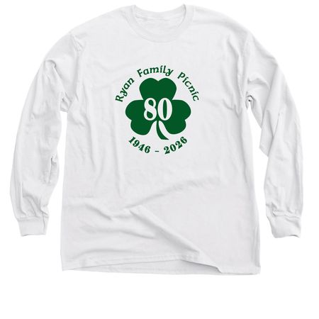 Classic white with green logo, a White Classic Long Sleeve Tee