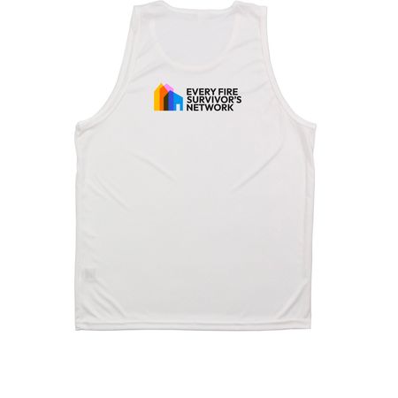 Don't Mess with Fire Survivors Athletic Tank, a White Unisex Performance Tank (back-view)