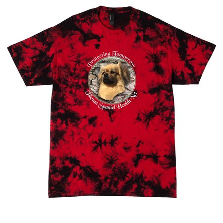 TSHN White Logo&nbsp;, a Black/ Red Crystal Tie Dye Tee
