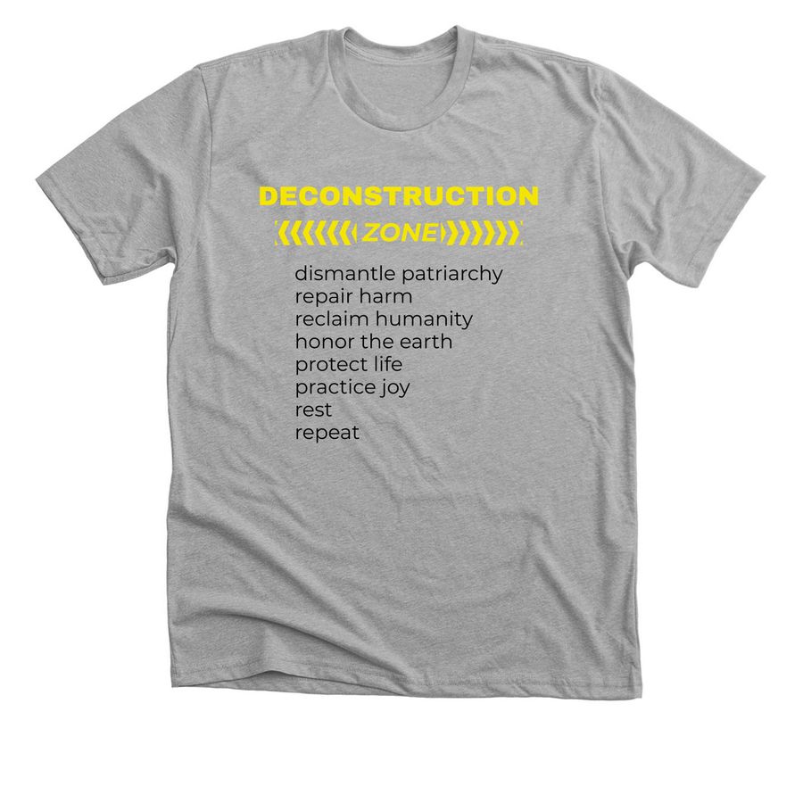 The Deconstruction Zone, a Athletic Heather Premium Unisex Tee