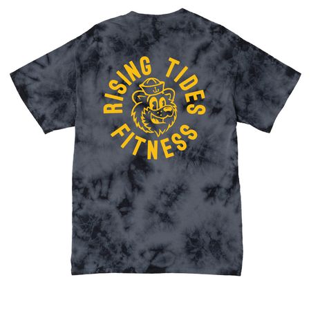 Tie Dye Flag N' Badge, a Black Crystal Tie Dye Tee (back-view)