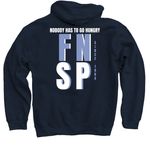 FNSP MERCH! Support the Walk for Hunger, a Navy Pullover Hoodie (back-view)