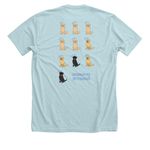 Pawsitive Play Anniversary Shirt, a Heather Ice Blue Premium Unisex Tee (back-view)