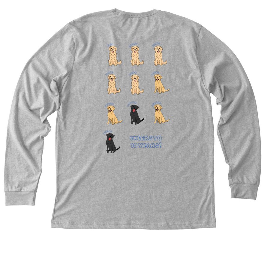 Pawsitive Play Anniversary Shirt, a Athletic Heather Premium Long Sleeve Tee (back-view)