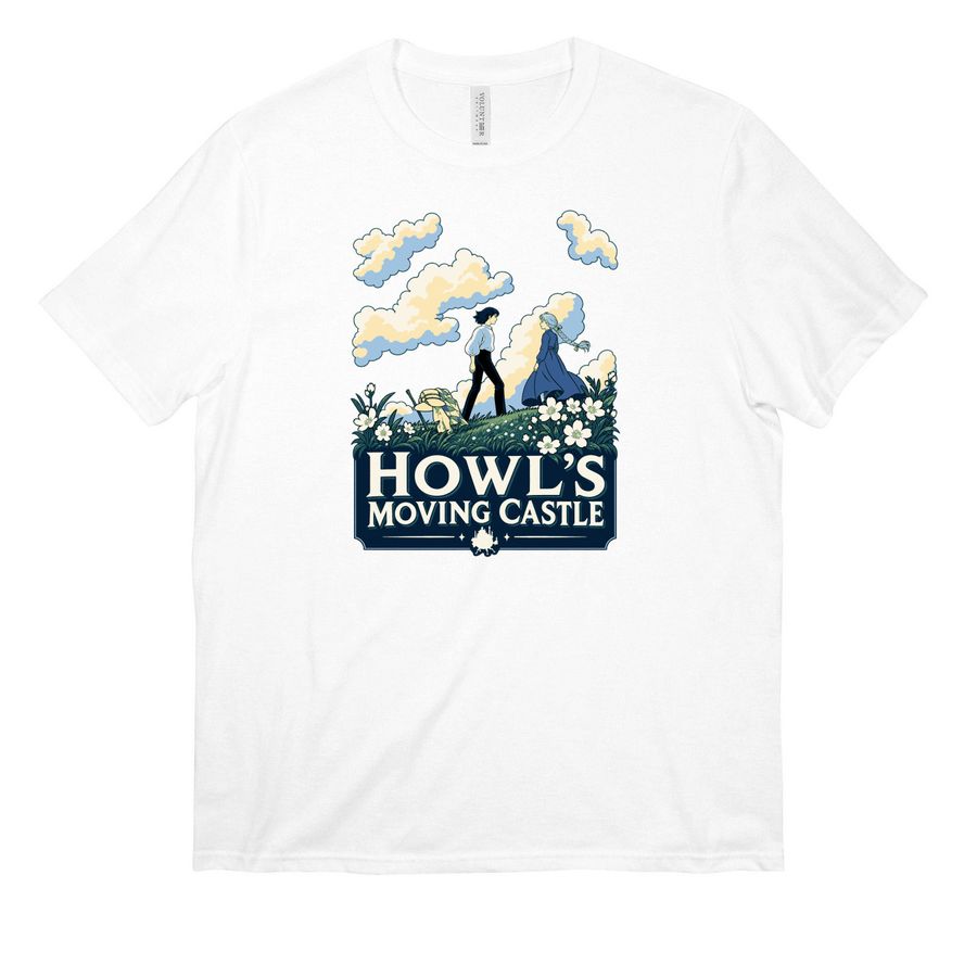 Our Universe Studio Ghibli Howl's Moving Cast, a White All-American Unisex Tee