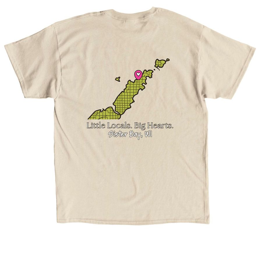 Little Locals. Big Hearts. (Adults + Kids), a Sand Classic Unisex Tee (back-view)