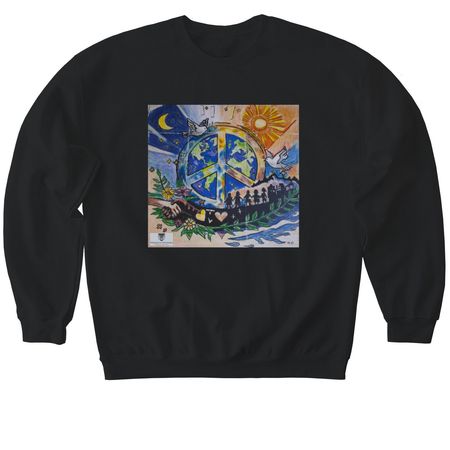 Peace Looks Like This!&nbsp;, a Black Softstyle Crewneck Sweatshirt