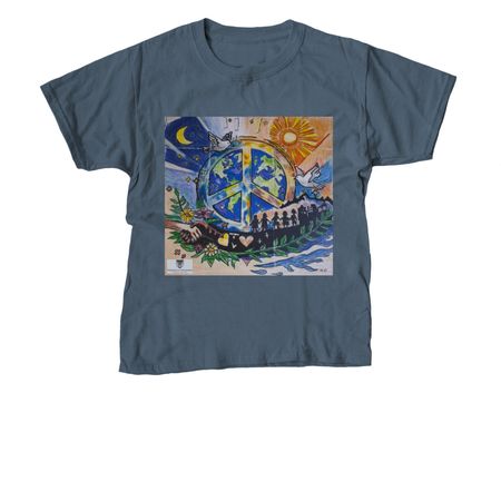 Peace Looks Like This!&nbsp;, a Indigo Youth Unisex Tee
