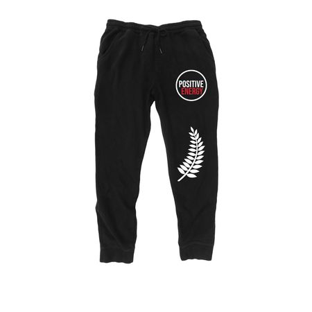 PE Life Renewal Leaf Collection, a Black Midweight Fleece Joggers