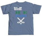 He double hockey sticks, a Blue Jean Comfort Colors Unisex Tee (back-view)