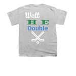 He double hockey sticks, a Sport Grey Youth Unisex Tee (back-view)