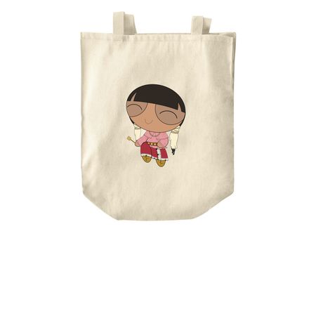 WOODLAND POWWOW GIRLIE Tote Bags, a Natural Over-the-Shoulder Shopping Tote Bag