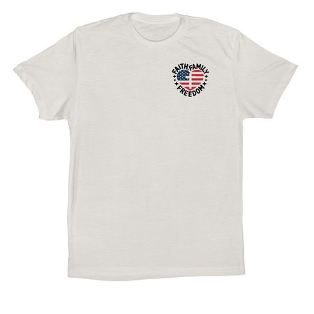 Faith, Family, Freedom Shirts, a Vintage White Premium Cotton Tee (back-view)