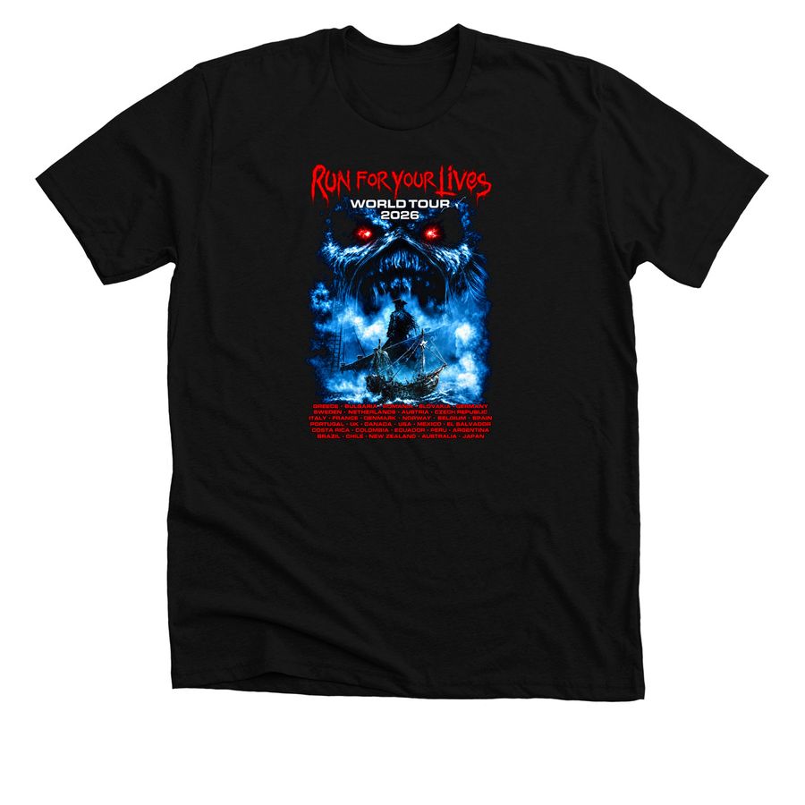 Iron Maiden Powerslave Mariner Tour T-Shirt, a Solid Black Blend Premium Unisex Tee