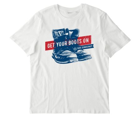 Get Your Boots On Tee (white), a Off White Stanley/Stella Unisex Creator 2.0 Tee