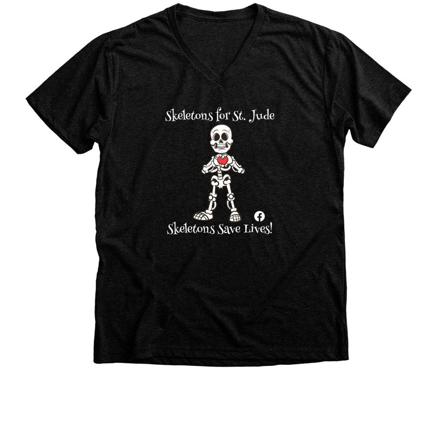 Skeletons for St. Jude Fundraiser, a Black Heather Premium V-Neck Tee