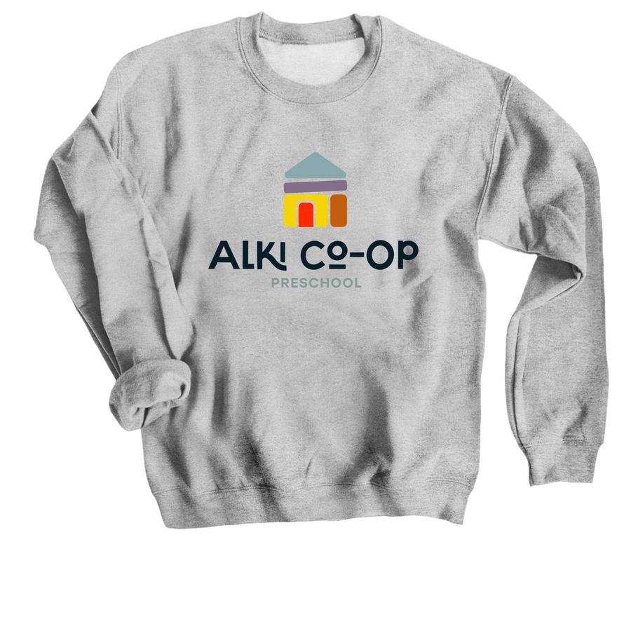 Alki Co-op Adult Crewneck Full Color&nbsp;, a Sport Grey Crewneck Sweatshirt