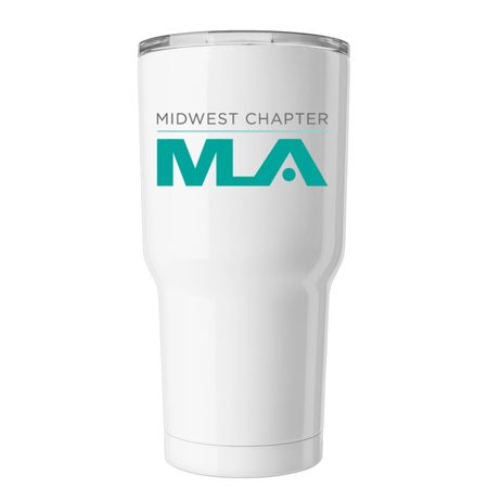 MWCMLA Tumbler, a White Insulated Tumbler (back-view)