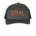 Original Local Church Trucker Hat, a Charcoal/ Black Printed Five-Panel Trucker Cap