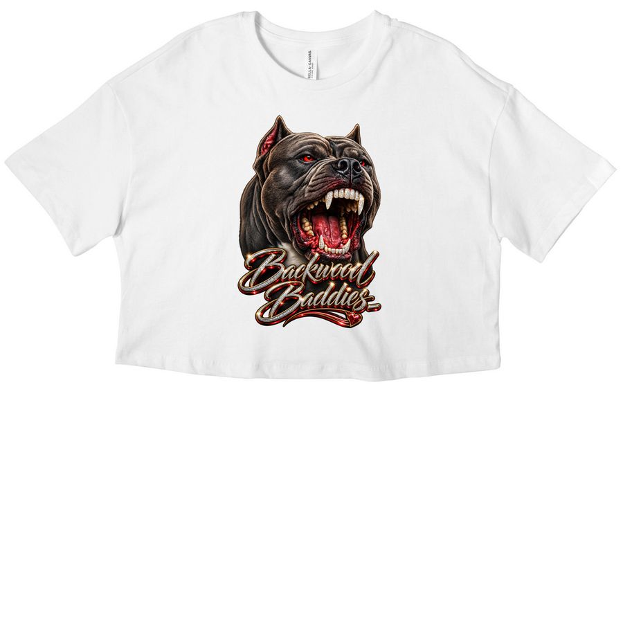 ?FIRST DROP. FIRST CROP.?, a White Women?s Cropped Cotton Tee