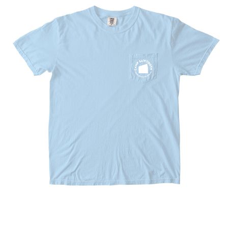 Camp Sawtooth T-Shirt, a Chambray Comfort Colors Pocket Tee