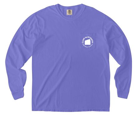 Camp Sawtooth T-Shirt, a Violet Comfort Colors Long Sleeve Pocket Tee