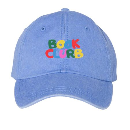 Book Clurb for IRC, a Periwinkle Printed Pigment Dye Baseball Cap