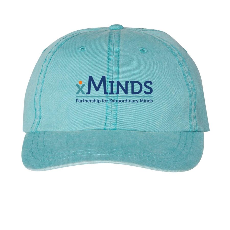 xMinds Hats, a Aqua Printed Pigment Dye Baseball Cap