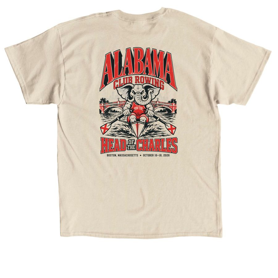 Send Alabama Crew to Head of the Charles, a Sand Classic Unisex Tee (back-view)