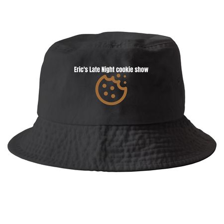 Eric's Late Night cookie show Bucket hat, a Black Printed Bucket Hat