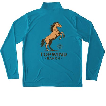 Ride the Wind&nbsp;, a Atomic Blue Unisex Performance Quarter Zip Pullover